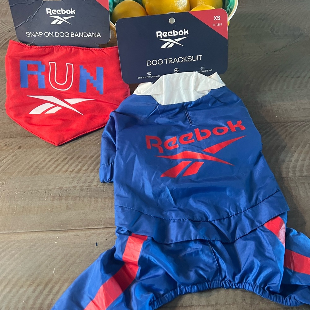 Reebok Red and Blue Dog Bandana XS 11-13 in & S/M [Brand New]